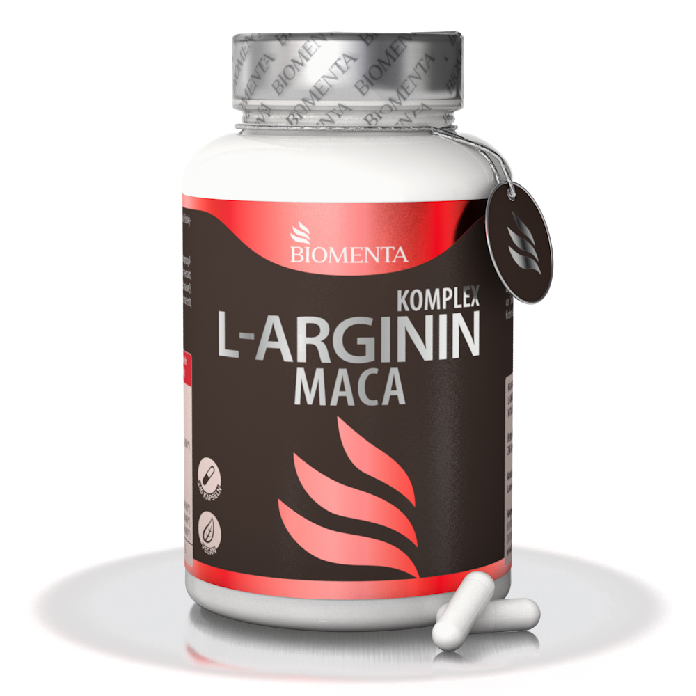 L Arginin Maca Premium Kapseln hochdosiert - BIOMENTA - 240 Kapseln - vegan L Arginin Maca Premium Kapseln hochdosiert - BIOMENTA - 240 Kapseln - vegan