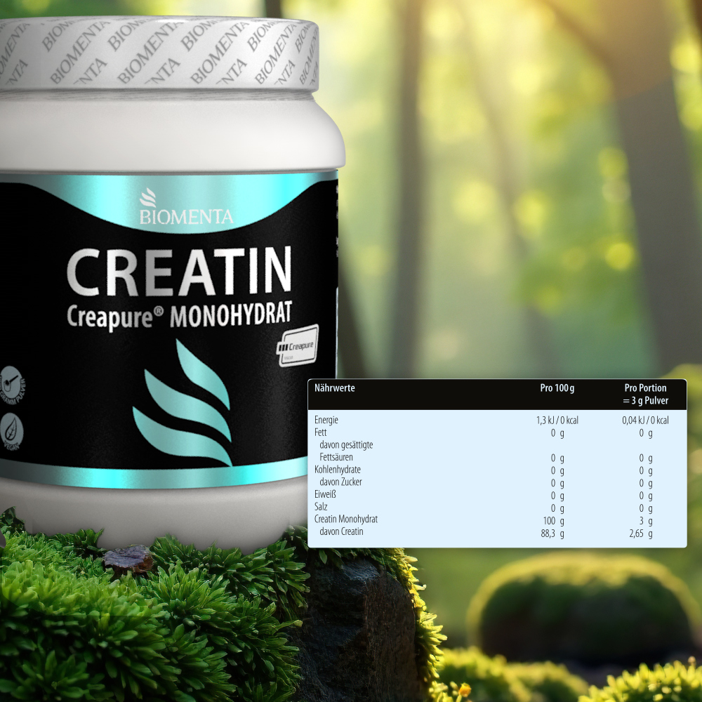 Creatin Monohydrat (Creapure®) – 1.000 g Pulver – vegan von BIOMENTA Creatin Monohydrat (Creapure®) – 1.000 g Pulver – vegan von BIOMENTA