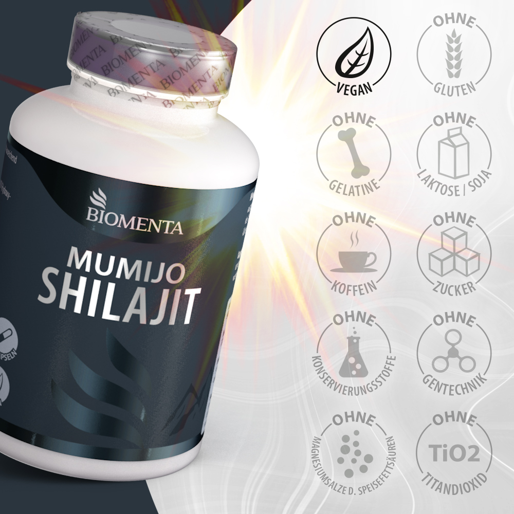 Hochwertige Mumijo Shilajit Komplex von BIOMENTA Hochwertige Mumijo Shilajit Komplex von BIOMENTA