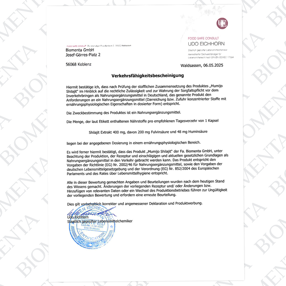 Hochwertige Mumijo Shilajit Komplex von BIOMENTA Hochwertige Mumijo Shilajit Komplex von BIOMENTA