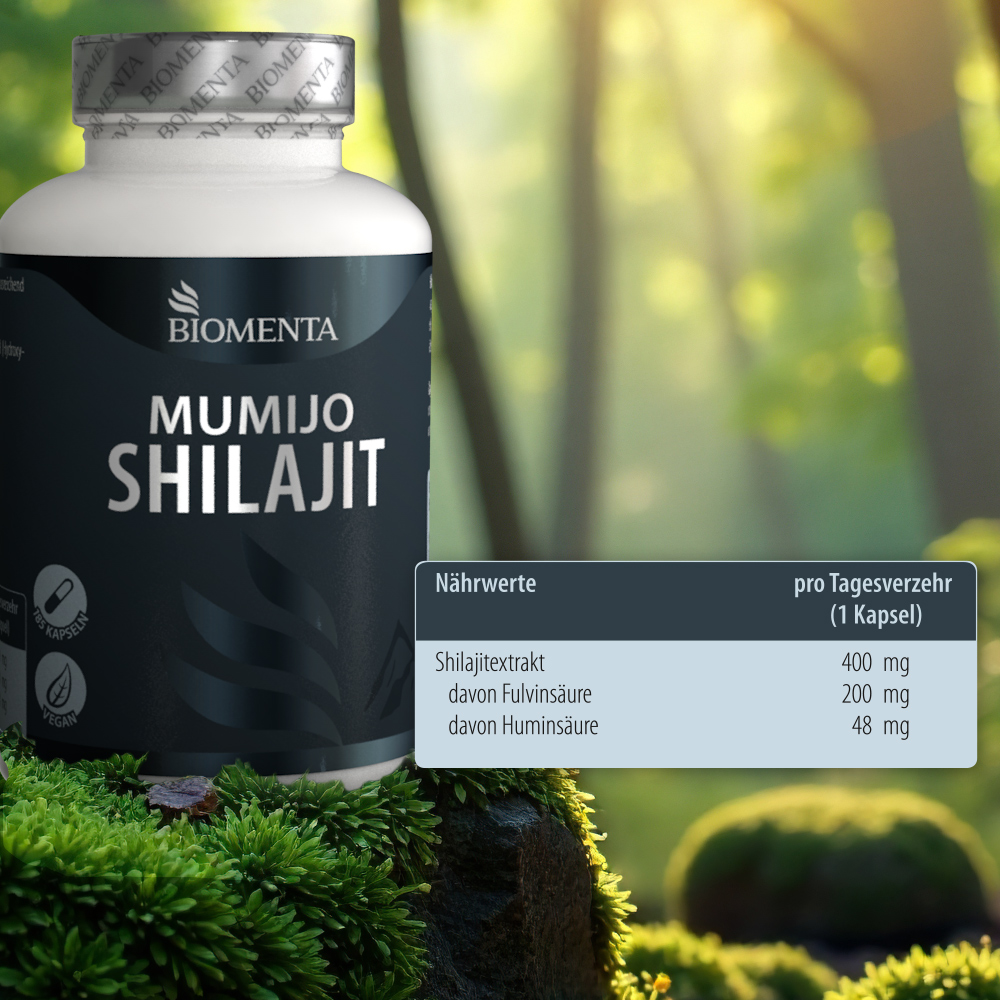 Hochwertige Mumijo Shilajit Komplex von BIOMENTA Hochwertige Mumijo Shilajit Komplex von BIOMENTA
