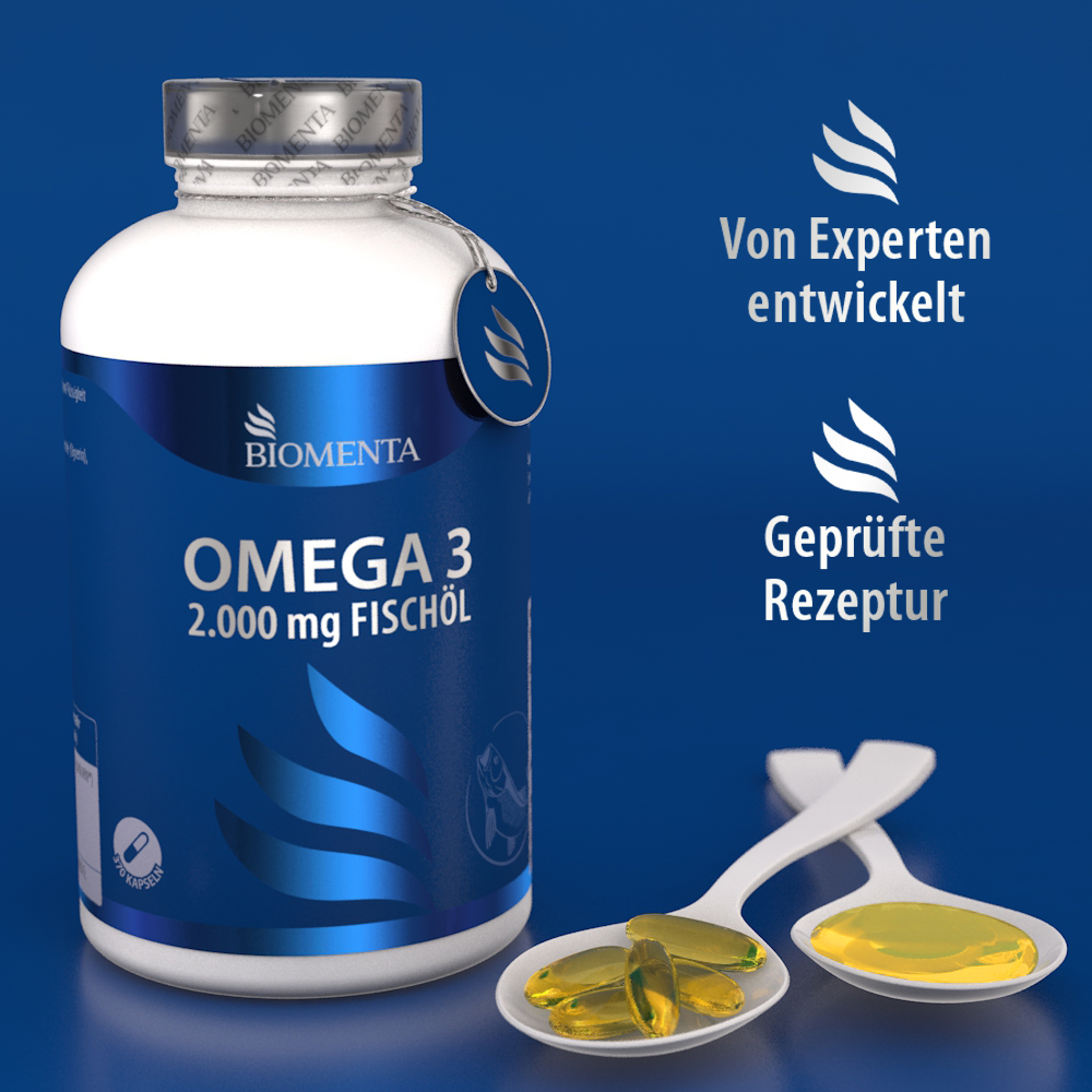 Hochwertige Omega 3 - 2.000 mg Fischöl von BIOMENTA Hochwertige Omega 3 - 2.000 mg Fischöl von BIOMENTA