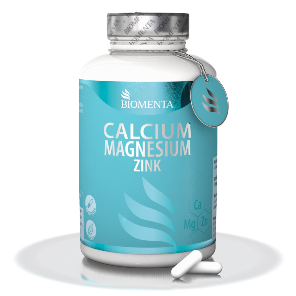 Calcium Magnesium Zink Kapseln - hochdosiert - 180 Kapseln von BIOMENTA Calcium Magnesium Zink Kapseln - hochdosiert - 180 Kapseln von BIOMENTA