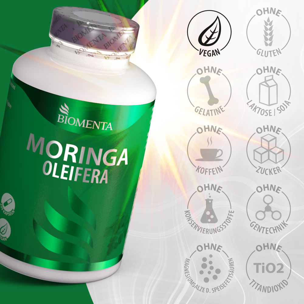 BIOMENTA Moringa Oleifera – 225 vegane Kapseln - Premiumqualität von BIOMENTA BIOMENTA Moringa Oleifera – 225 vegane Kapseln - Premiumqualität von BIOMENTA