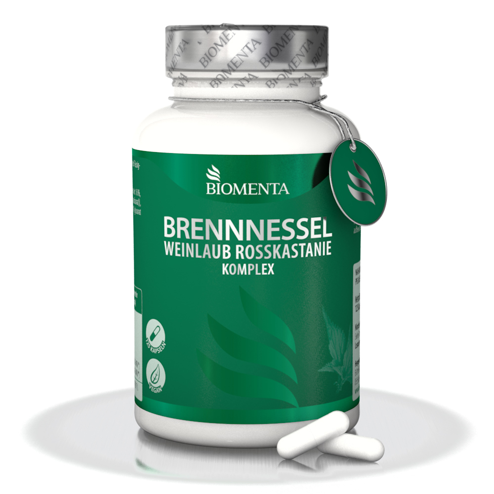 Brennnessel Weinlaub Rosskastanie Komplex von BIOMENTA - 125 Kapseln - vegan Brennnessel Weinlaub Rosskastanie Komplex von BIOMENTA - 125 Kapseln - vegan